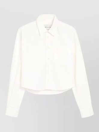 Ami cotton cropped shirt