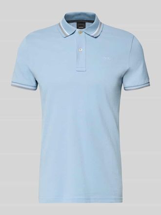 Geox Slim Fit Poloshirt mit Kontraststreifen in Hellblau, Gr&ouml;&szlig;e XXXL