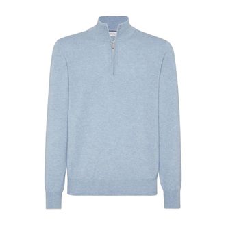 Brunello Cucinelli Brunello Cucinelli, Turtlenecks, male, Blue, Size: 2XL Luxury Knitwear for Men