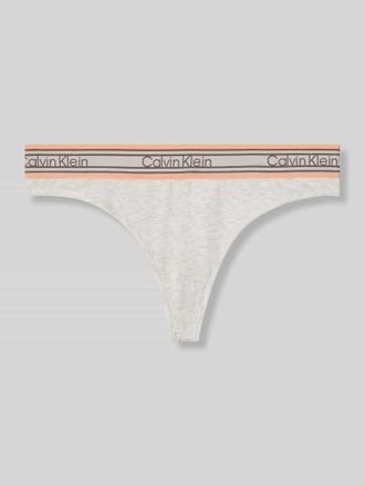 Calvin Klein Underwear String aus Baumwoll-Mix mit Logo-Bund in Weiss, Gr&ouml;&szlig;e XL