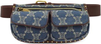Celine 1990-2000s Macadam Vanity handbag - women - Leather/Canvas - One Size - Blue