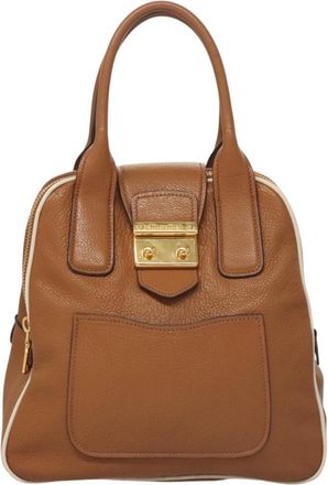 Miu Miu Vintage Handbag Leather Brown Leather Handbag (Pre-Owned)