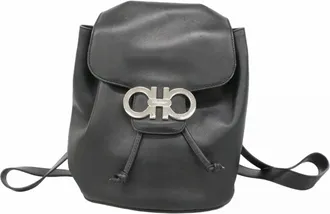 Ferragamo Black Leather Backpack (Pre-Owned)