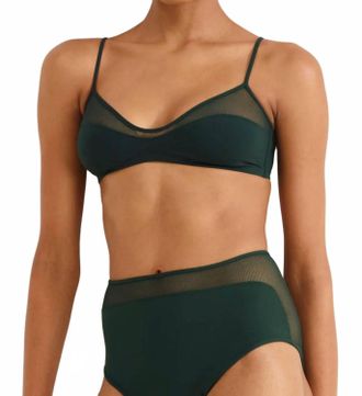 Eres Complice Triangle Bikini Top In Scarabee