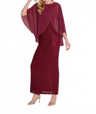 Joseph Ribkoff Signature Novelty Sheath Dress In Merlot