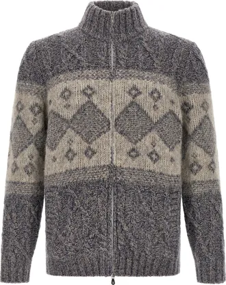 Brunello Cucinelli Gray Virgin Wool Mens Cardigan