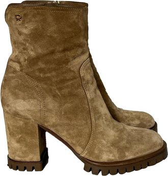 Gianvito Rossi Womens Suede Timber Zipped Bootie (Authentic Pre-Loved)