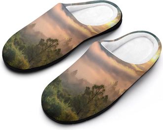 Generic Natural Scenery Clouds Sunset California Men Slippers Funny House Shoes Cotton Slipper for Indoor Outdoor
