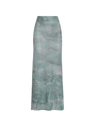 Amir Slama x Jade Picon grafische prints maxi-rok - Blauw