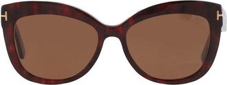 Tom Ford FT052454H Cat-Eye Sunglasses - Brown