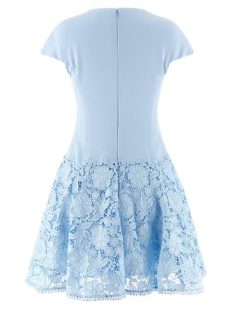 Self Portrait Crepe and Lace Dress - Blue
