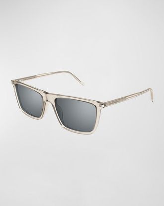 Saint Laurent Mens Rectangle Acetate Sunglasses
