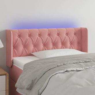 vidaXL Cabecero Con Led De Terciopelo Rosa 103x16x78/88 Cm Vidaxl