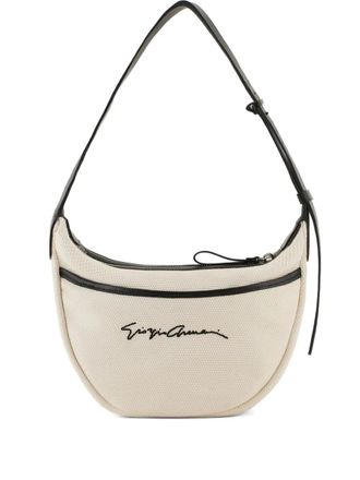 Giorgio Armani Schoudertas met geborduurd logo - Beige