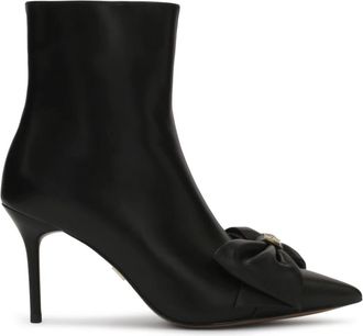 Kazar Klassieke laarzen met een grote strik - Dames - Laarzen met Hak - Zwart - 36 EU - Leer - Schoenen