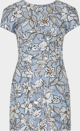 Milly Rowen Floral Sequined Mini Dress