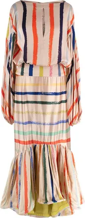 Silvia Tcherassi Striped Albahaca Flounce Hem Dress Size S