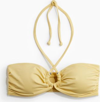 H&M Wattiertes Neckholder-Bikinitop - Yellow