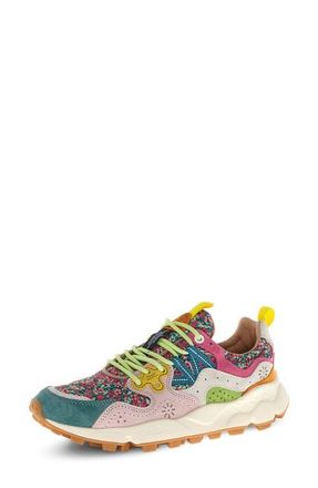 Flower Mountain Yamano 3 Sneaker in Petrol Green/Powder Pink at Nordstrom, Size 5-5.5Us