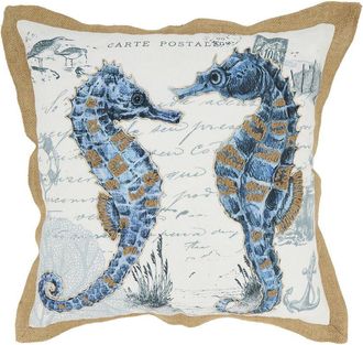 Saro Lifestyle Outdoor Sea Horse Pillow