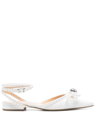 Mach & Mach double-bow satin ballerinas - women - Leather - 37 - White