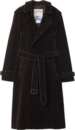 Burberry corduroy curlicue-pocket trench coat - Brown