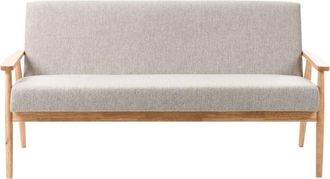 Beliani Sofa 3 Seater ESRUM Fabric Light Brown/ Grey