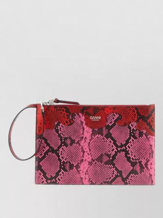 Ganni fairy clutch bag snake print strap