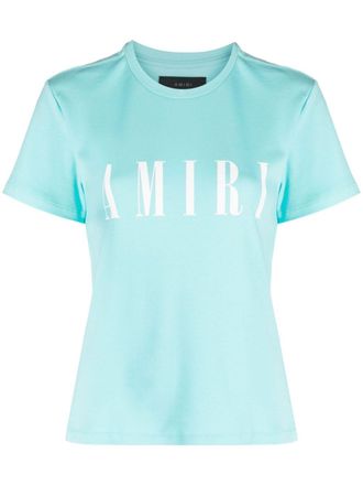 Amiri logo-print cotton T-shirt - women - Cotton - M - Blue