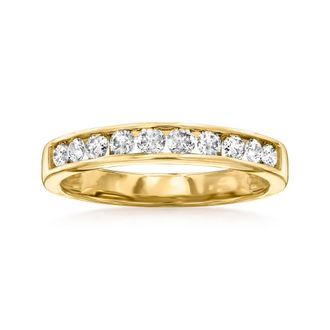 Ross-Simons Channel-Set Diamond Wedding Band in 14kt Yellow Gold