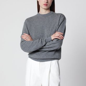 Toteme Maglia girocollo classica in cashmere grigio m&eacute;lange