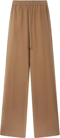 Max Mara Wide-fit Washed Silk Broeken - Dames - Broeken - Bruin - Maat: 2XS Zijde