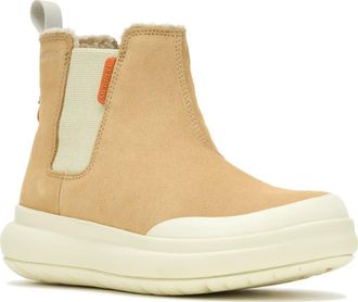Merrell Marquette Thermo Waterproof Faux Shearling Lined Chelsea Boot in Tan at Nordstrom Rack, Size 10.5