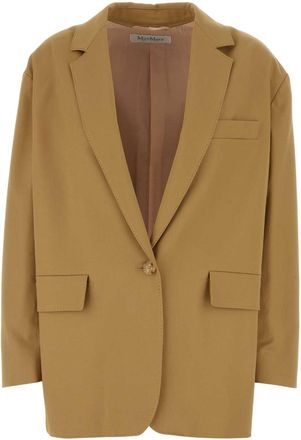 Max Mara Womens Camel Stretch Cotton Monica Blazer - Brown - Size EU 38 (Womens)