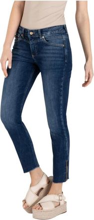 M.A.C Slim Chic Cropped Jeans - Dames - Cropped Jeans - Blauw - L - Katoen - Jeans
