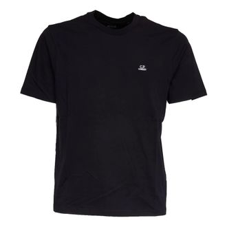 C.P. Company T-Shirts, male, Blue, Size: M 30/1 Jersey Short Sleeve Logo Patch T-Shirt
