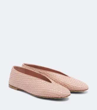 Bottega Veneta Rosa Intrecciato leather ballet flat