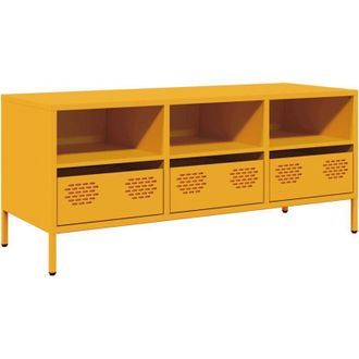 vidaXL Vidaxl - Mobile tv Giallo Senape 101,5x39x43,5 cm in Acciaio