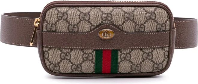 2016-2025 GG Supreme Web Ophidia belt bag - Brown