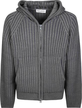 Our Legacy Level Hood Ribbed Zip-Up Hoodie