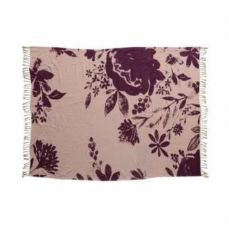 Creative Co-op Two-Sided Cotton Double Cloth Throw In Mauve