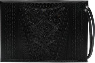 Rier debossed-finish leather messenger bag - men - Calf Leather - One Size - Black