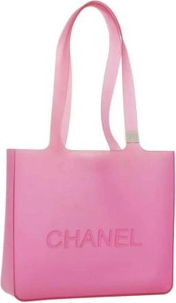 Chanel Pre-owned Tote Bags, female, Pink, Size: ONE SIZE Pre-owned Vintage Rubber Tote Bag