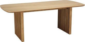 Macabane Mesa de comedor rectangular L200 decorada y roble natural