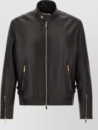 Versace lamb leather biker jacket