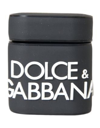 Dolce & Gabbana Black White Silicone Embossed Logo Airpods Case Pvc Polycarbonate Rubber Accessory
