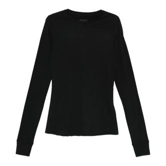 Moncler Long Sleeve Tops, male, Black, Size: XS Knitted Girder LS T-shirt