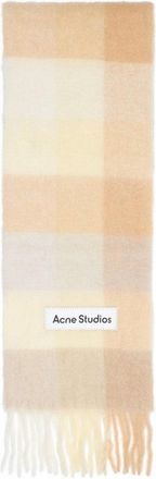 Acne Studios Liliac, Peach, White And Beige Alpaca Scarf
