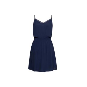 Tommy Hilfiger Essential Day Dress - Dames - Korte kleedjes - Blauw - L - Leer - Kleedjes