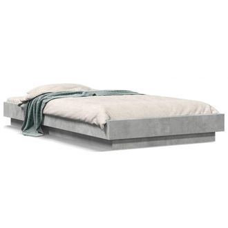 Berkfield Home Bed Frame with LED Lights without Mattress Concrete Grey 100x200cm | Size: 100x200 cm